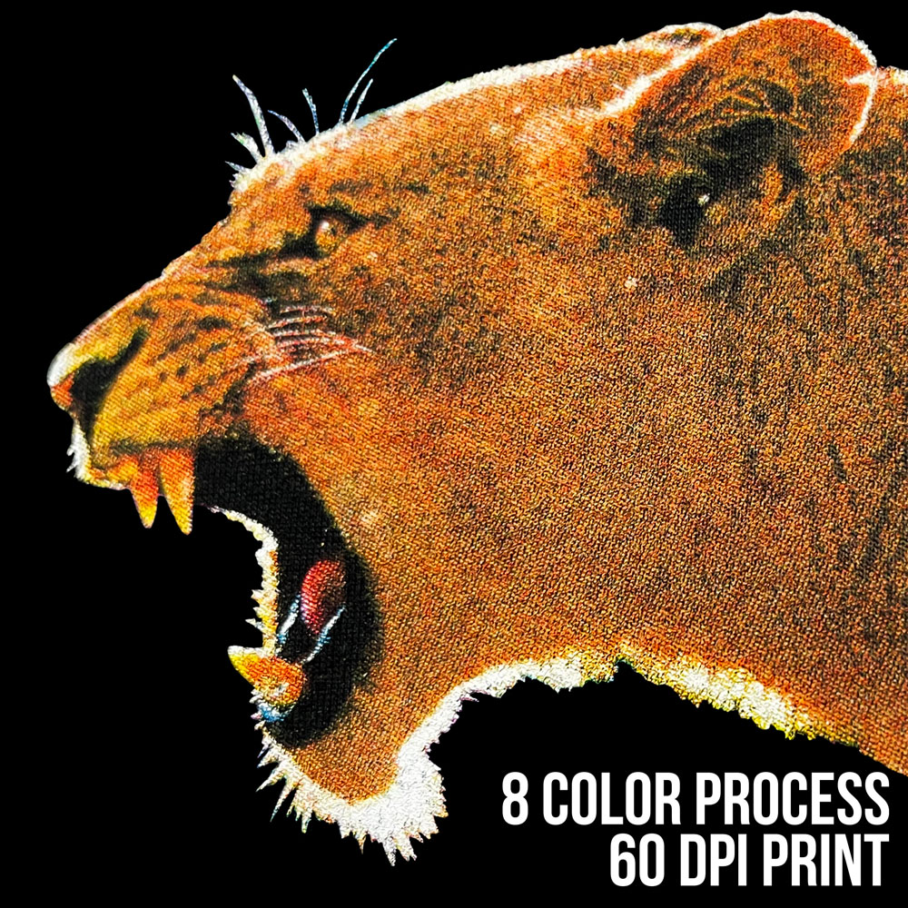 Traditional screen printing at 60 DPI resolution
