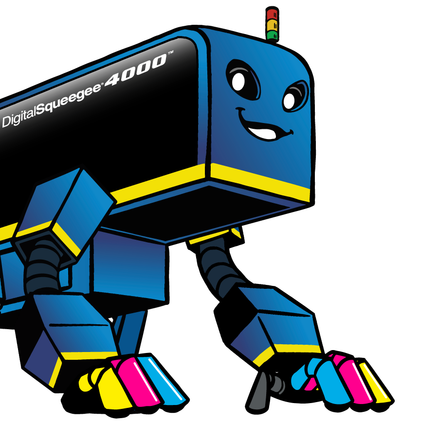 Digital Squeegee Robot Mascot