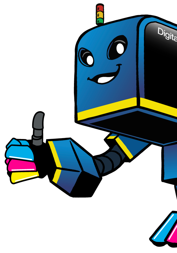 Left Digital Squeegee Happy Mascot
